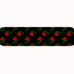 Red Roses Black Large Bar Mats by snowwhitegirl