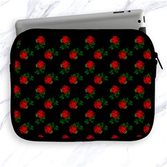 Red Roses Black Apple Ipad 2/3/4 Zipper Cases by snowwhitegirl