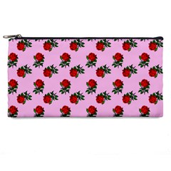 Red Roses Pink Pencil Cases by snowwhitegirl