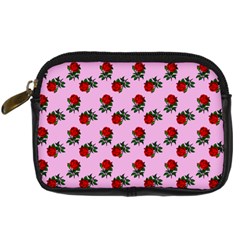 Red Roses Pink Digital Camera Leather Case by snowwhitegirl