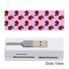 Red Roses Pink Memory Card Reader (stick) by snowwhitegirl