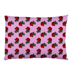 Red Roses Pink Pillow Case (two Sides) by snowwhitegirl