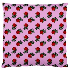 Red Roses Pink Large Cushion Case (one Side) by snowwhitegirl