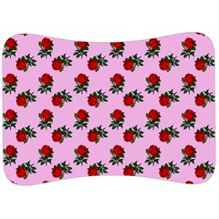 Red Roses Pink Velour Seat Head Rest Cushion