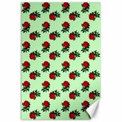 Red Roses Green Canvas 20  X 30  by snowwhitegirl