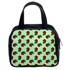 Red Roses Green Classic Handbag (two Sides) by snowwhitegirl