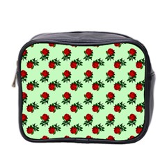 Red Roses Green Mini Toiletries Bag (two Sides) by snowwhitegirl