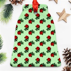 Red Roses Green Ornament (bell) by snowwhitegirl