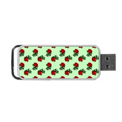 Red Roses Green Portable Usb Flash (one Side) by snowwhitegirl