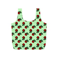 Red Roses Green Full Print Recycle Bag (s) by snowwhitegirl