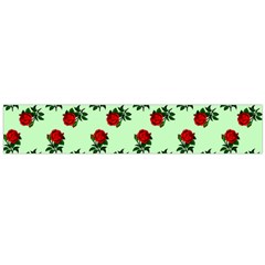 Red Roses Green Large Flano Scarf  by snowwhitegirl