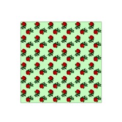 Red Roses Green Satin Bandana Scarf by snowwhitegirl