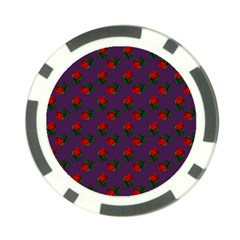 Red Roses Purple Poker Chip Card Guard (10 Pack) by snowwhitegirl