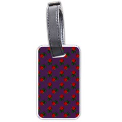 Red Roses Purple Luggage Tags (one Side)  by snowwhitegirl