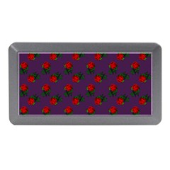 Red Roses Purple Memory Card Reader (mini) by snowwhitegirl