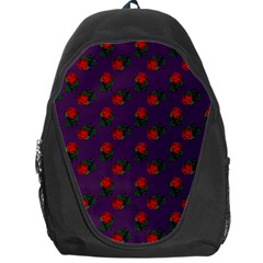 Red Roses Purple Backpack Bag by snowwhitegirl