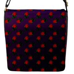 Red Roses Purple Flap Closure Messenger Bag (s) by snowwhitegirl