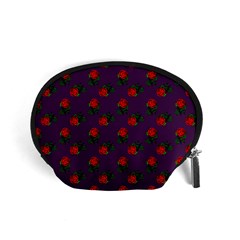 Red Roses Purple Accessory Pouch (small) by snowwhitegirl