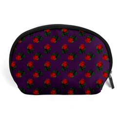 Red Roses Purple Accessory Pouch (large)