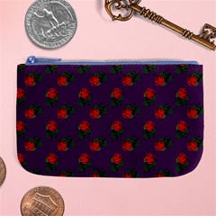 Red Roses Purple Large Coin Purse by snowwhitegirl