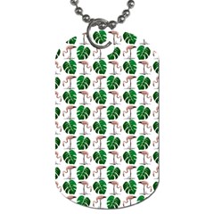 Flamingo Leaf Patttern Dog Tag (one Side) by snowwhitegirl