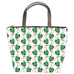 Flamingo Leaf Patttern Bucket Bag by snowwhitegirl