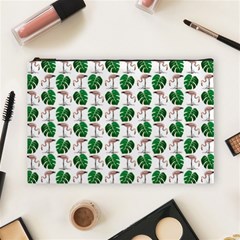 Flamingo Leaf Patttern Cosmetic Bag (large)