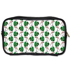 Flamingo Leaf Patttern Toiletries Bag (one Side) by snowwhitegirl