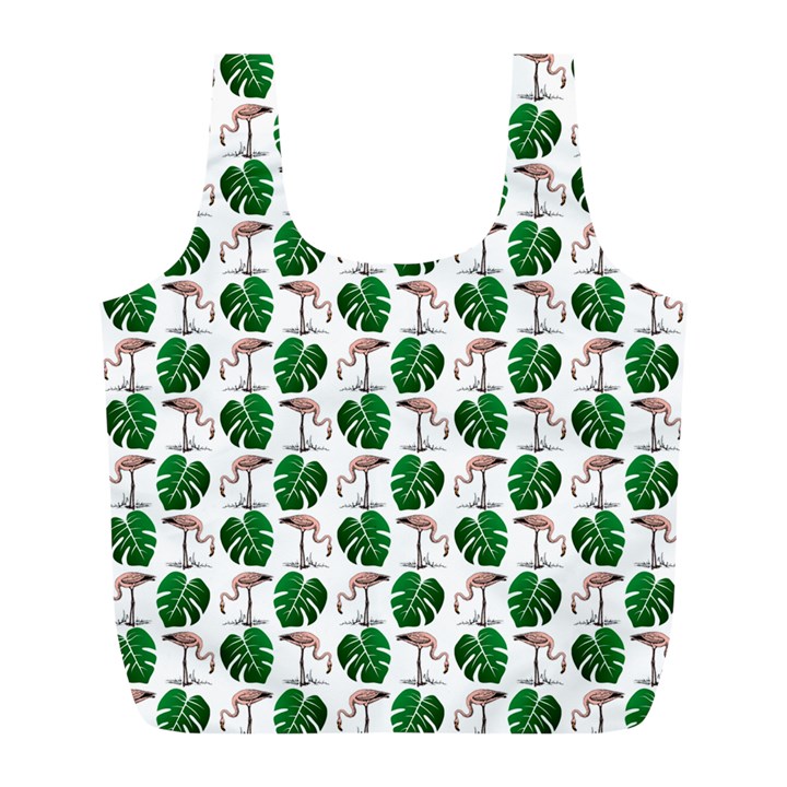 Flamingo Leaf Patttern Full Print Recycle Bag (L)