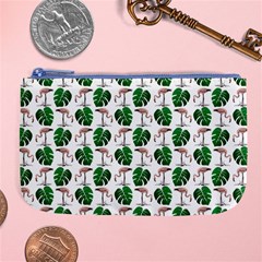 Flamingo Leaf Patttern Large Coin Purse by snowwhitegirl