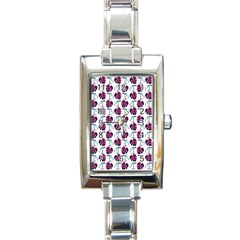 Flamingo Leaf Patttern Blue Rectangle Italian Charm Watch by snowwhitegirl