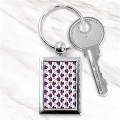 Flamingo Leaf Patttern Blue Key Chains (rectangle)  by snowwhitegirl