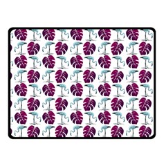 Flamingo Leaf Patttern Blue Fleece Blanket (small) by snowwhitegirl