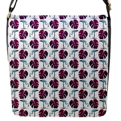 Flamingo Leaf Patttern Blue Flap Closure Messenger Bag (s) by snowwhitegirl