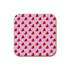 Kawai Hearts Rubber Coaster (square)  by snowwhitegirl