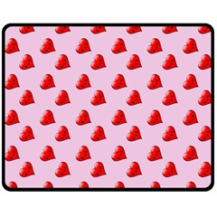 Kawai Hearts Double Sided Fleece Blanket (medium)  by snowwhitegirl