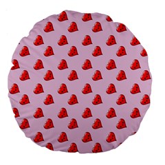 Kawai Hearts Large 18  Premium Flano Round Cushions by snowwhitegirl