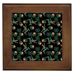 Vintage Jester Floral Pattern Framed Tiles by snowwhitegirl