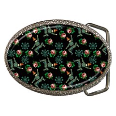 Vintage Jester Floral Pattern Belt Buckles by snowwhitegirl