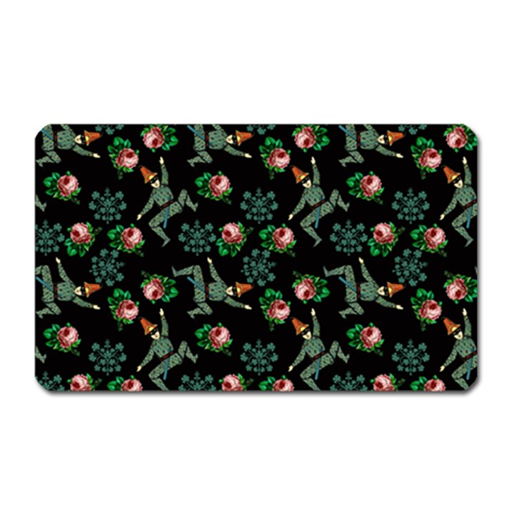 Vintage Jester Floral Pattern Magnet (Rectangular)