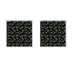 Vintage Jester Floral Pattern Cufflinks (square) by snowwhitegirl