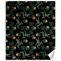 Vintage Jester Floral Pattern Canvas 8  X 10  by snowwhitegirl