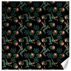 Vintage Jester Floral Pattern Canvas 12  X 12  by snowwhitegirl