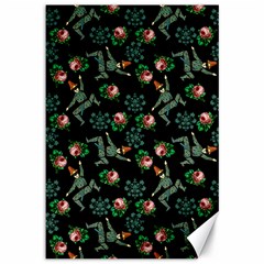 Vintage Jester Floral Pattern Canvas 12  X 18  by snowwhitegirl