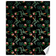 Vintage Jester Floral Pattern Canvas 16  X 20  by snowwhitegirl