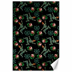 Vintage Jester Floral Pattern Canvas 24  X 36  by snowwhitegirl