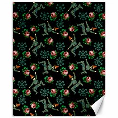 Vintage Jester Floral Pattern Canvas 11  X 14  by snowwhitegirl