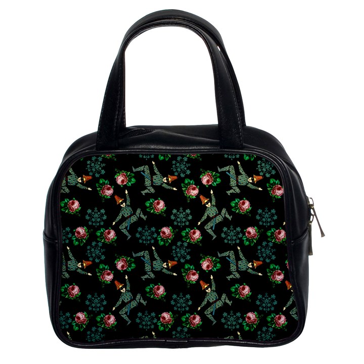 Vintage Jester Floral Pattern Classic Handbag (Two Sides)