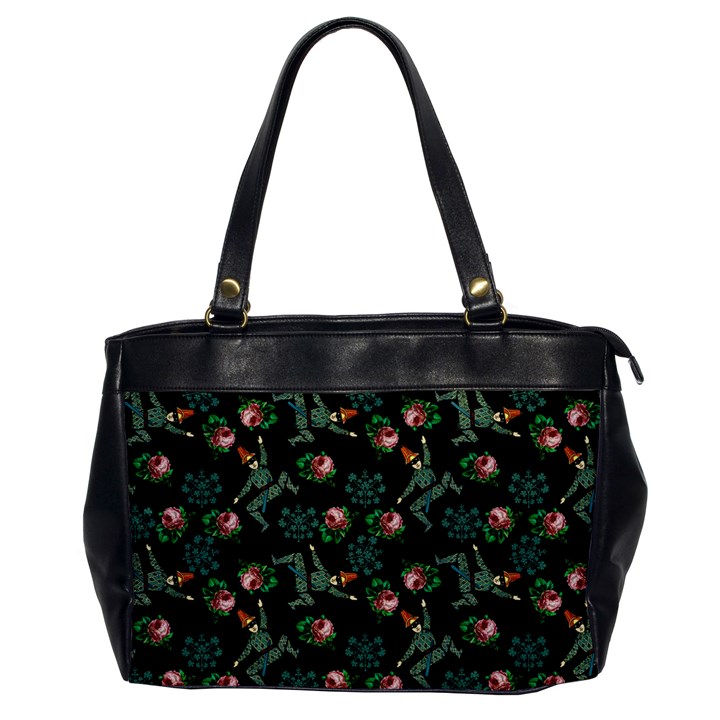 Vintage Jester Floral Pattern Oversize Office Handbag