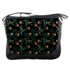 Vintage Jester Floral Pattern Messenger Bag by snowwhitegirl